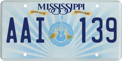 MS license plate AAI139