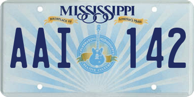 MS license plate AAI142