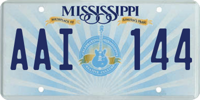 MS license plate AAI144