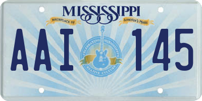 MS license plate AAI145