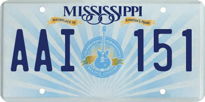 MS license plate AAI151