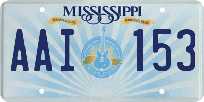 MS license plate AAI153