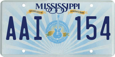 MS license plate AAI154