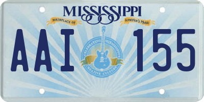 MS license plate AAI155