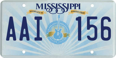 MS license plate AAI156