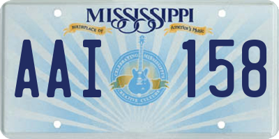 MS license plate AAI158