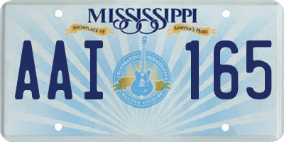 MS license plate AAI165