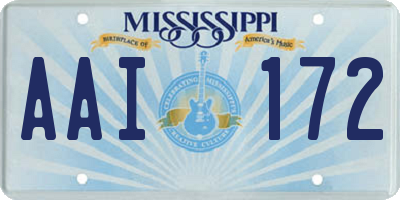 MS license plate AAI172