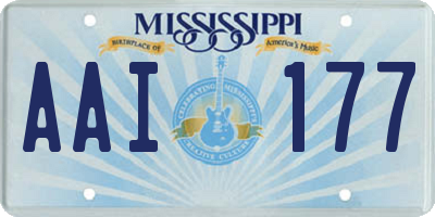 MS license plate AAI177