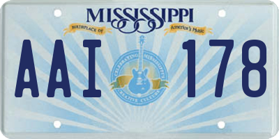 MS license plate AAI178