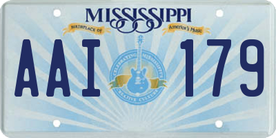 MS license plate AAI179