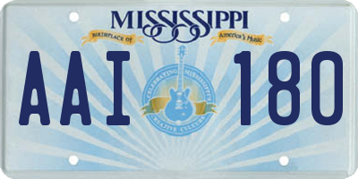 MS license plate AAI180