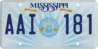 MS license plate AAI181