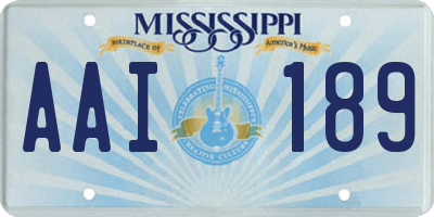 MS license plate AAI189