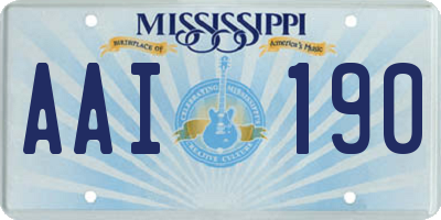 MS license plate AAI190