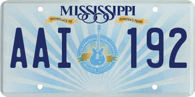 MS license plate AAI192