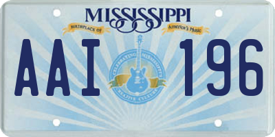 MS license plate AAI196