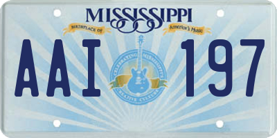 MS license plate AAI197