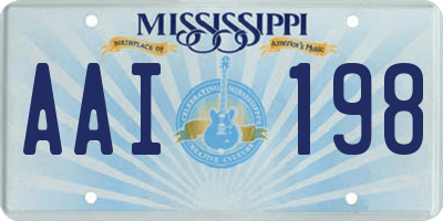 MS license plate AAI198