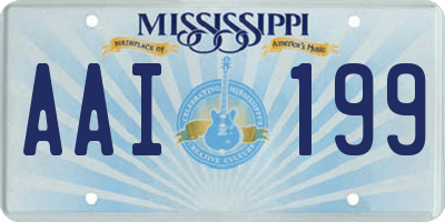 MS license plate AAI199