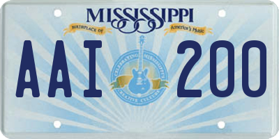 MS license plate AAI200