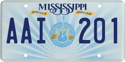 MS license plate AAI201