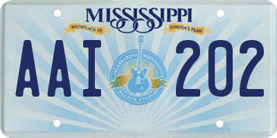 MS license plate AAI202