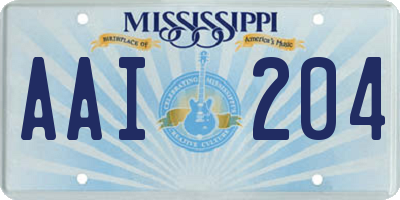 MS license plate AAI204