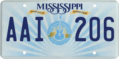 MS license plate AAI206