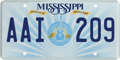 MS license plate AAI209