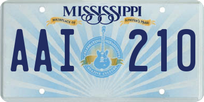 MS license plate AAI210