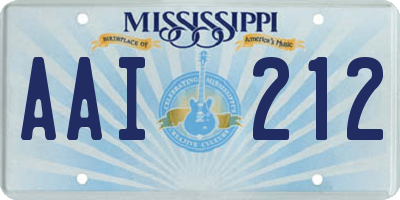 MS license plate AAI212