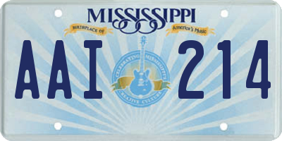 MS license plate AAI214