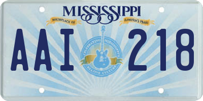 MS license plate AAI218