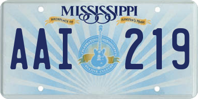 MS license plate AAI219