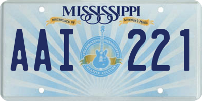 MS license plate AAI221