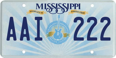 MS license plate AAI222