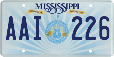 MS license plate AAI226