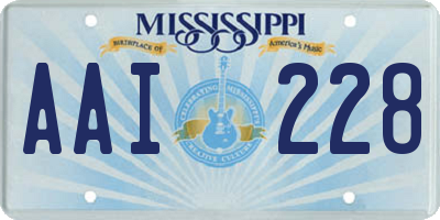 MS license plate AAI228