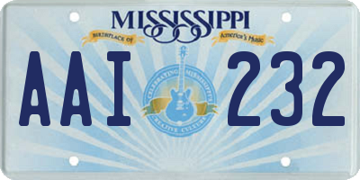 MS license plate AAI232