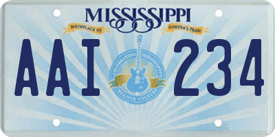 MS license plate AAI234