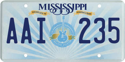 MS license plate AAI235