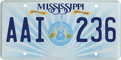 MS license plate AAI236