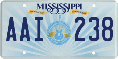 MS license plate AAI238