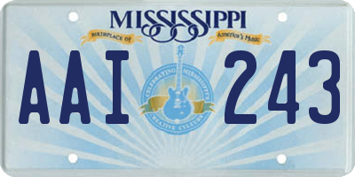 MS license plate AAI243