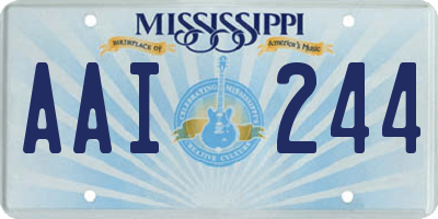 MS license plate AAI244