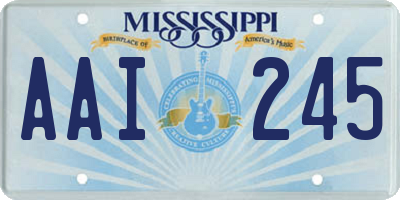 MS license plate AAI245