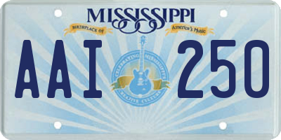 MS license plate AAI250