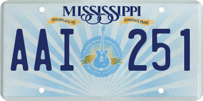 MS license plate AAI251