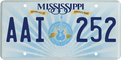 MS license plate AAI252